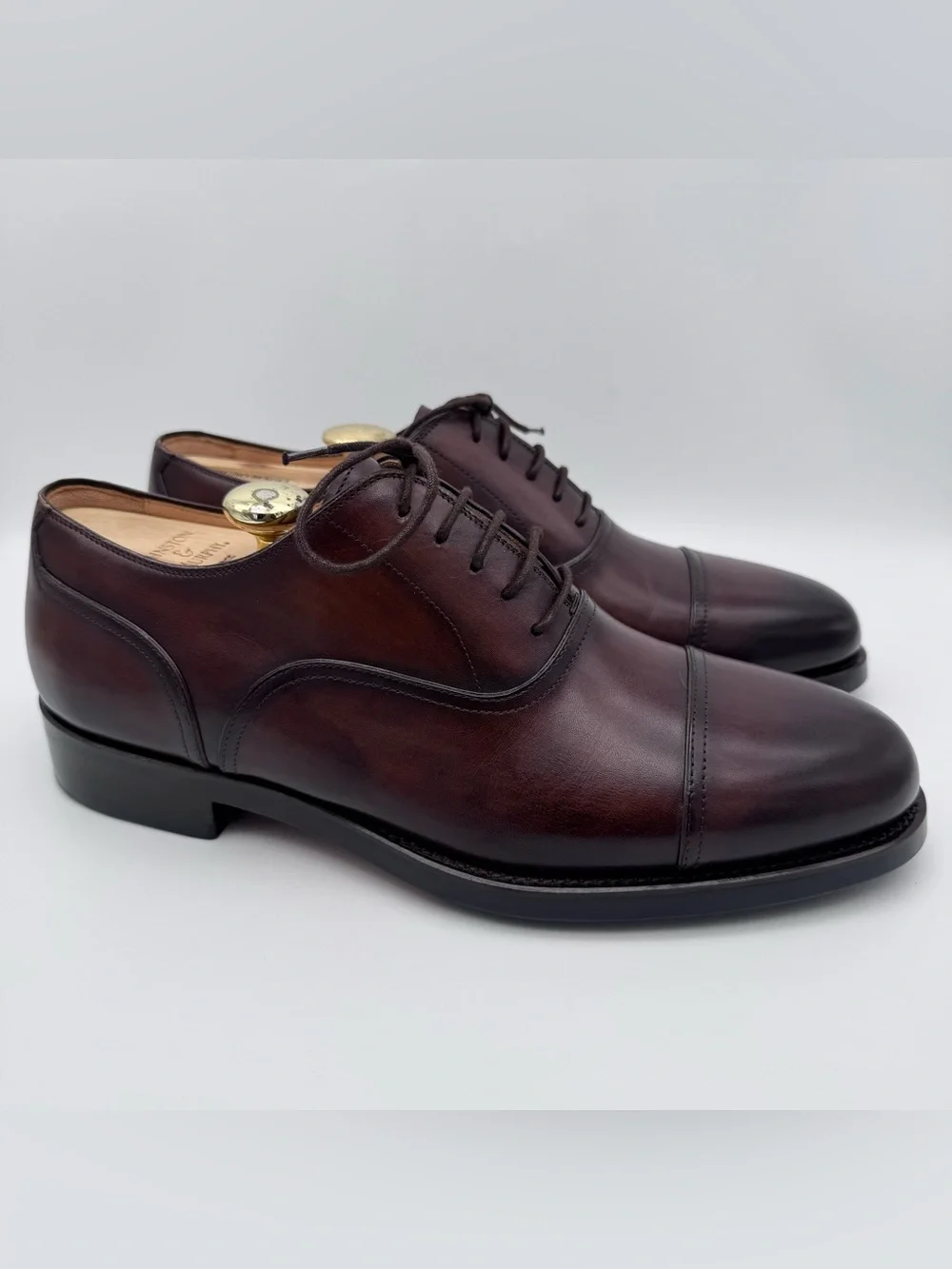 Magnanni Arcade Tabaco Leather Cap Toe Oxford Shoes Men EU 41 US 8 Made In Spain